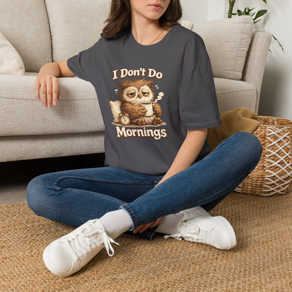 I Don't Do Mornings Owl T-Shirt