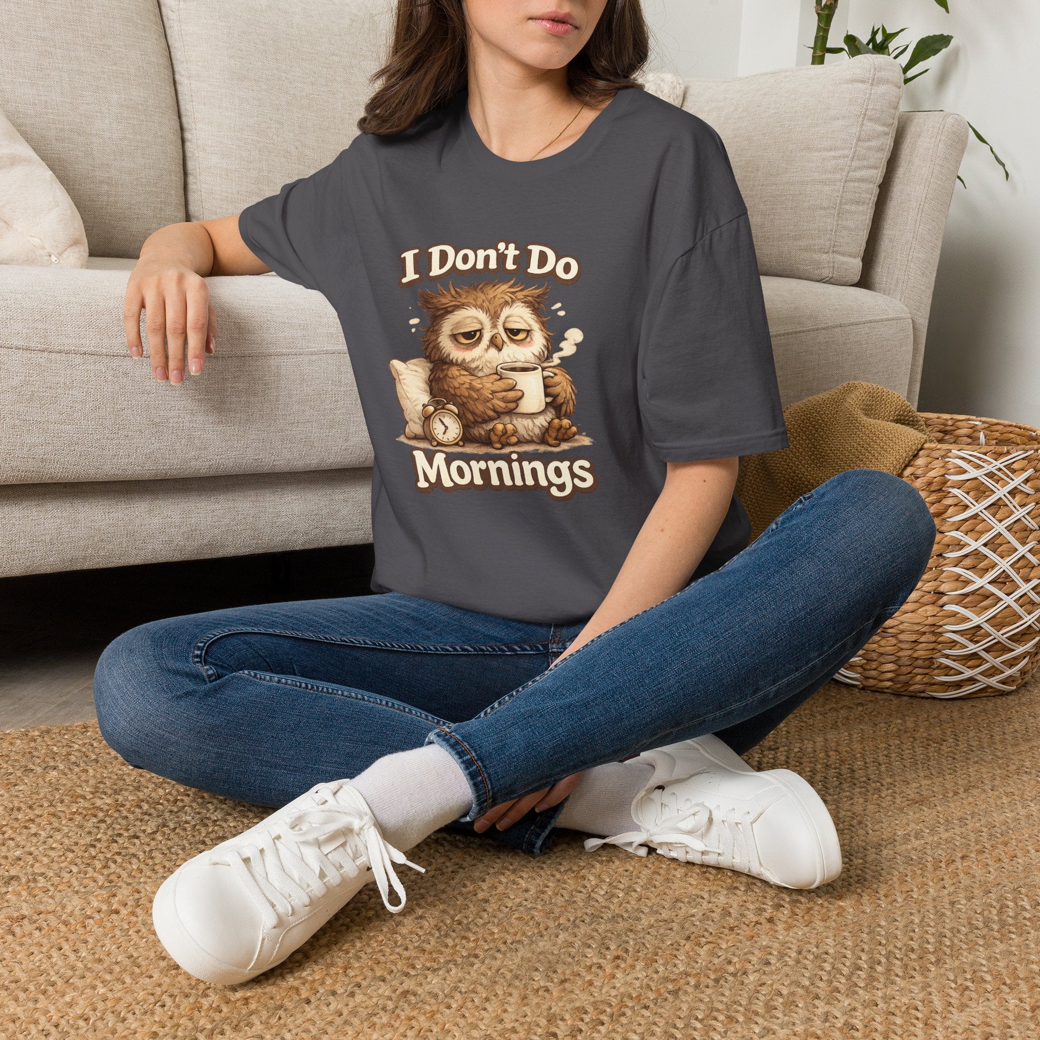 I Don't Do Mornings Owl T-Shirt