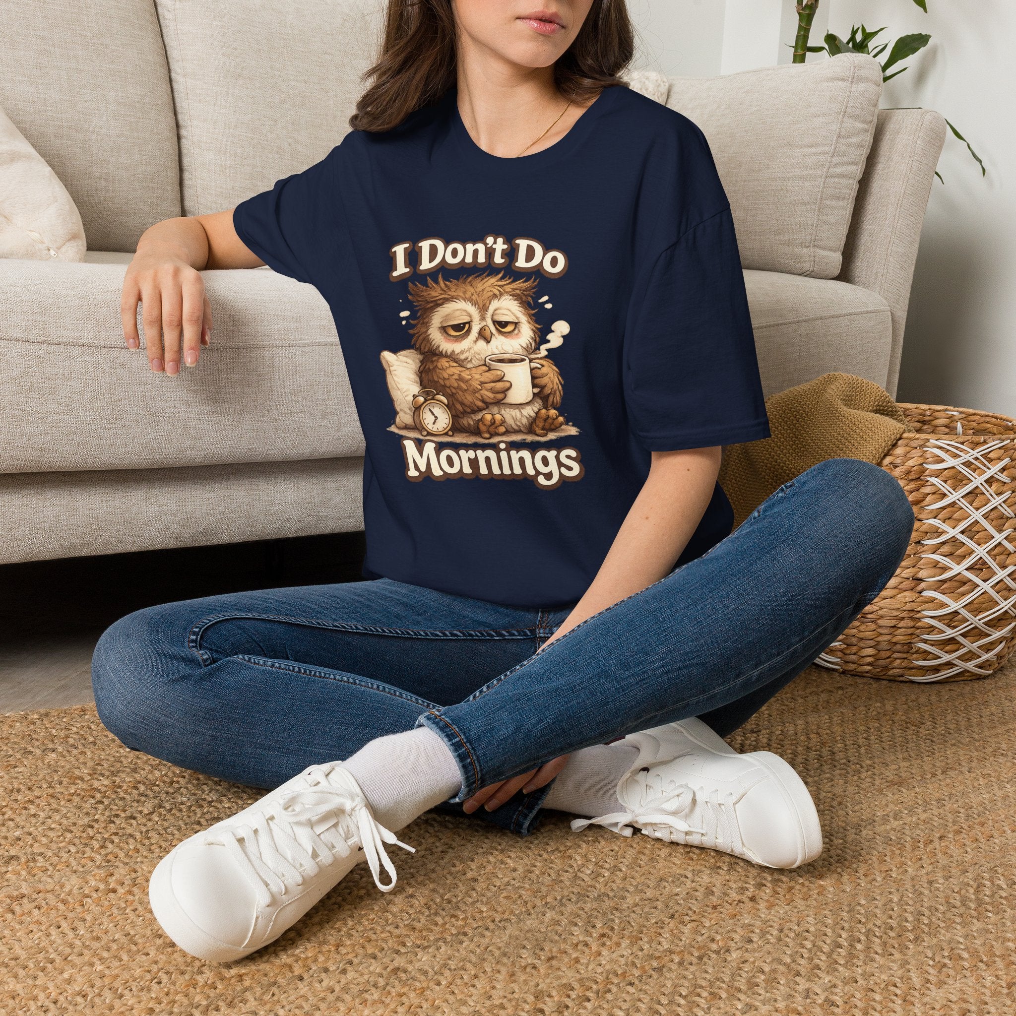 I Don't Do Mornings Owl T-Shirt