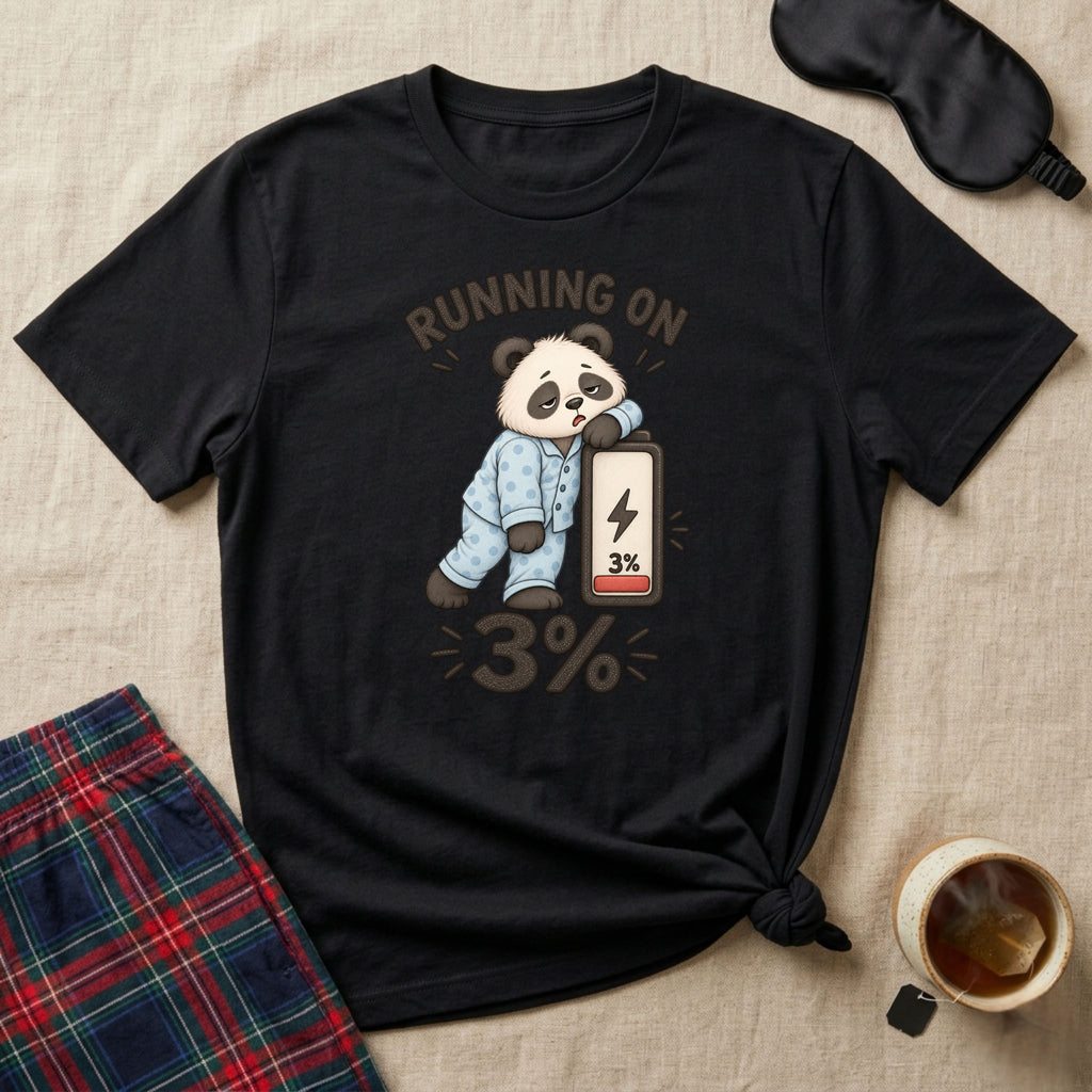Running On 3% Sleepy Panda T-Shirt
