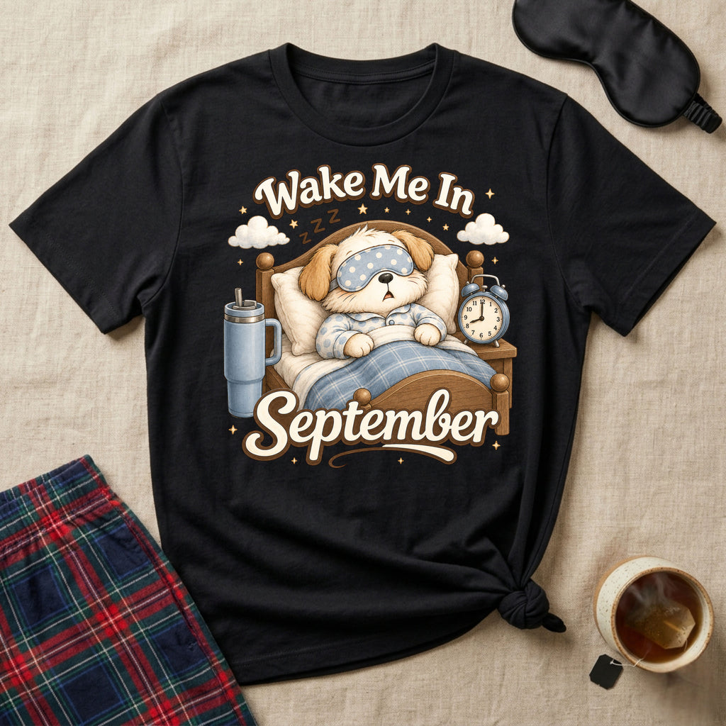 Wake Me In September Puppy T-Shirt