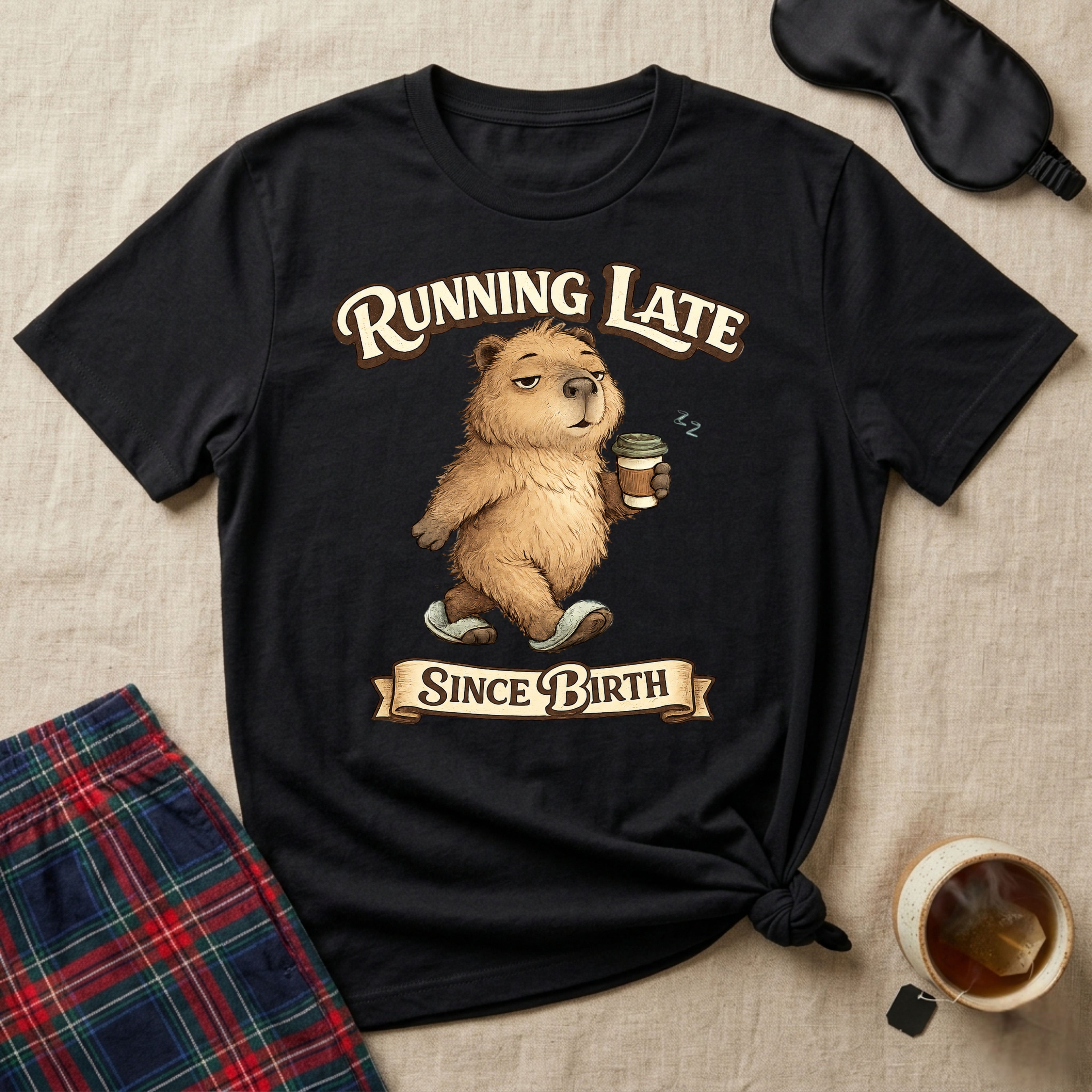 Running Late Since Birth Capybara T-Shirt