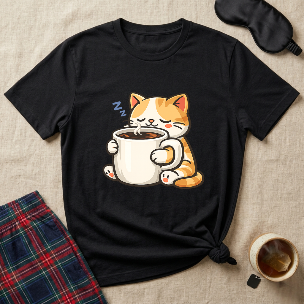 Coffee Mug Cat T-Shirt