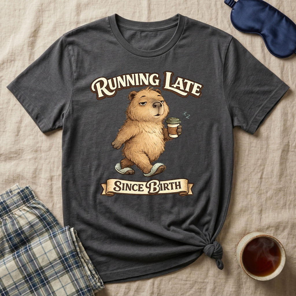Running Late Since Birth Capybara T-Shirt