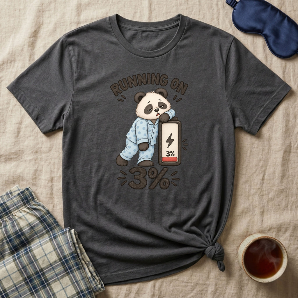 Running On 3% Sleepy Panda T-Shirt