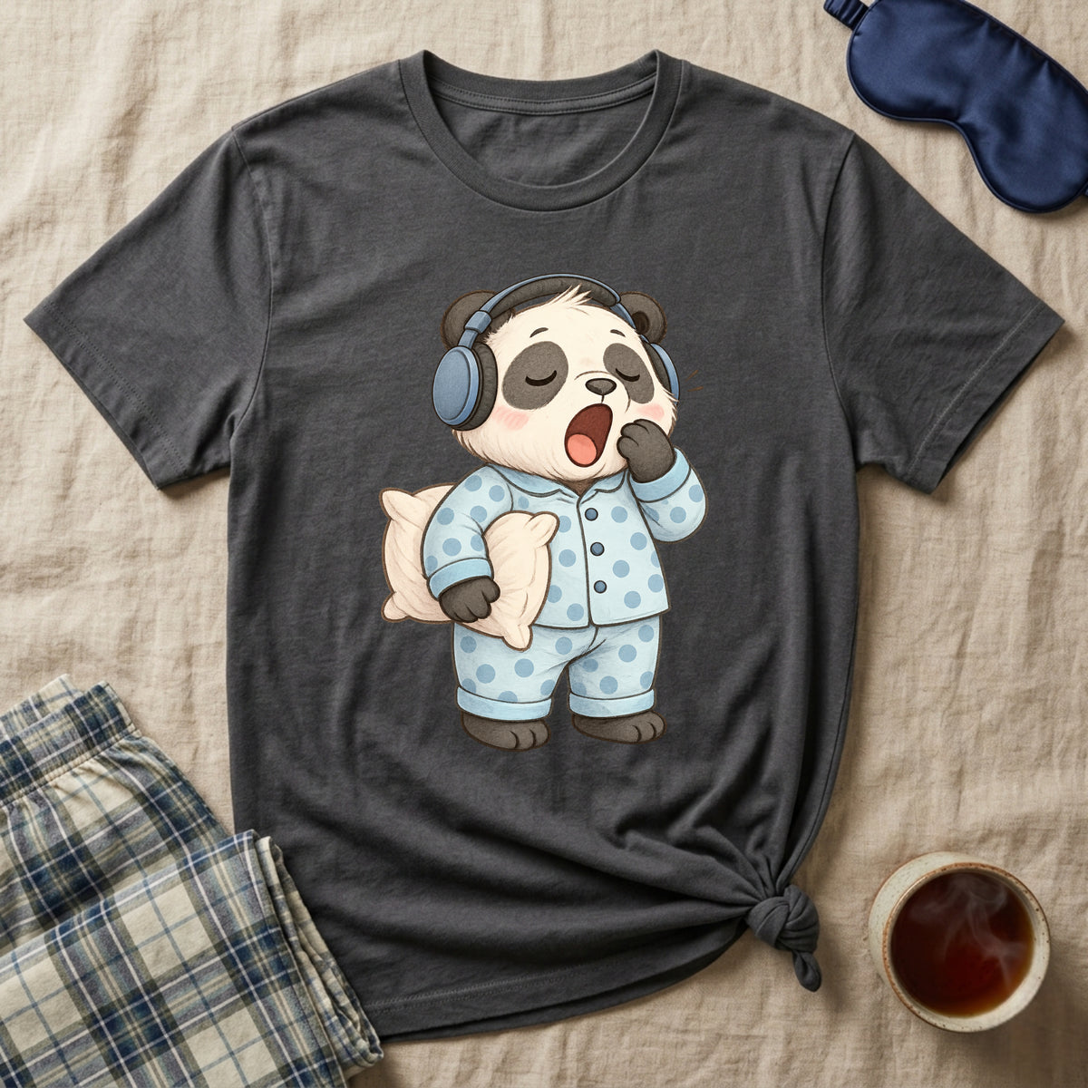 Sleepy Earphones Panda T-Shirt