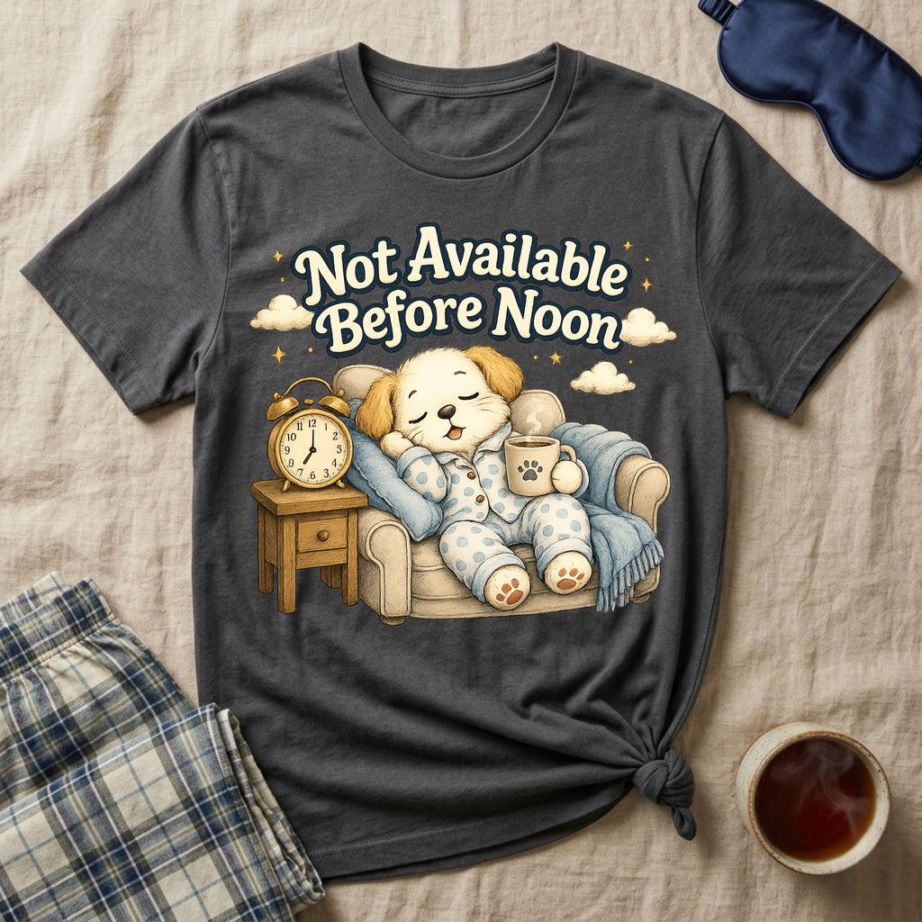 Not Available Before Noon Puppy T-Shirt