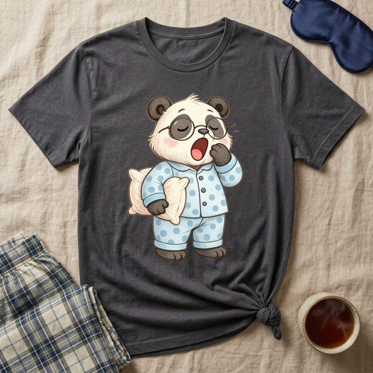 Sleepy Nerdy Panda T-Shirt