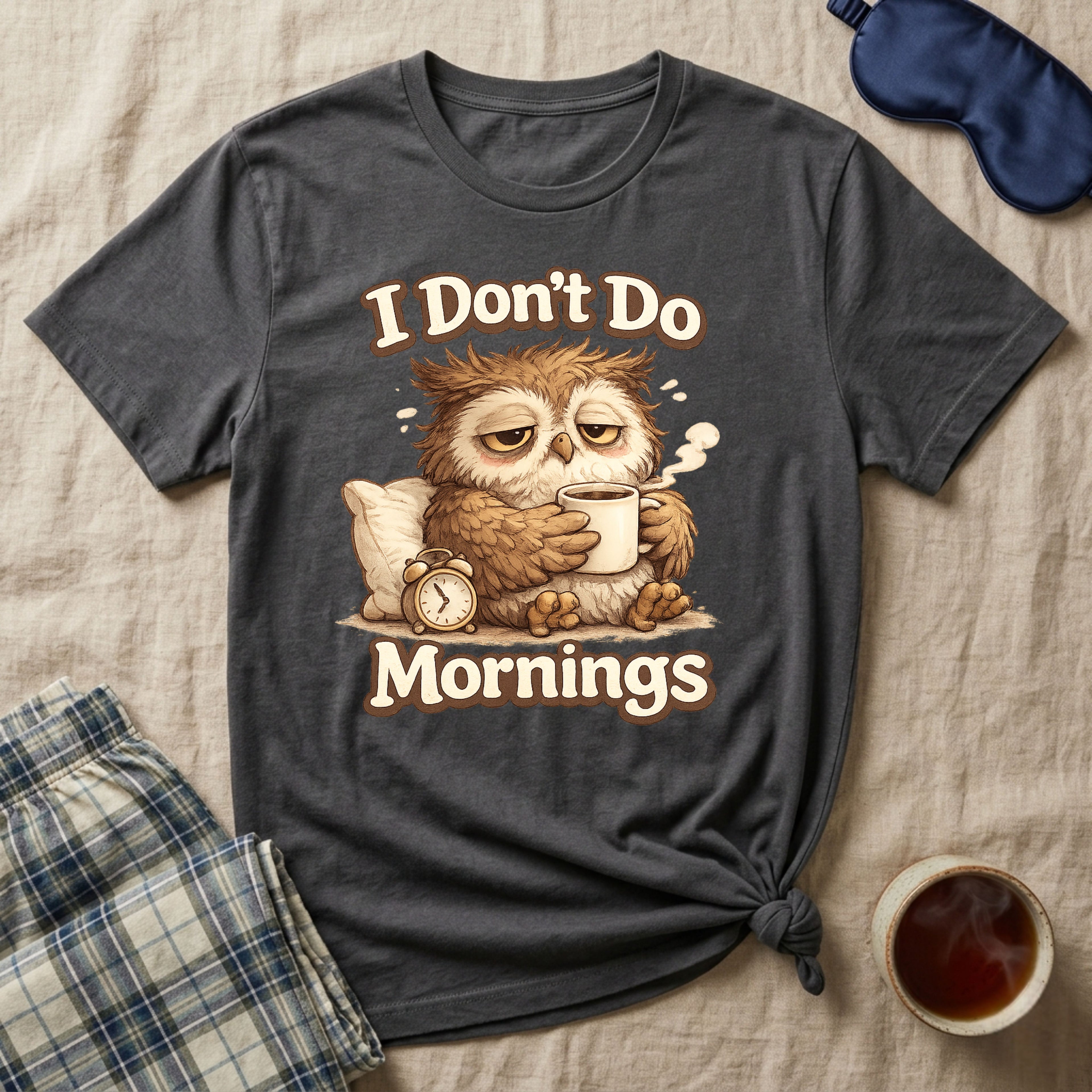 I Don't Do Mornings Owl T-Shirt