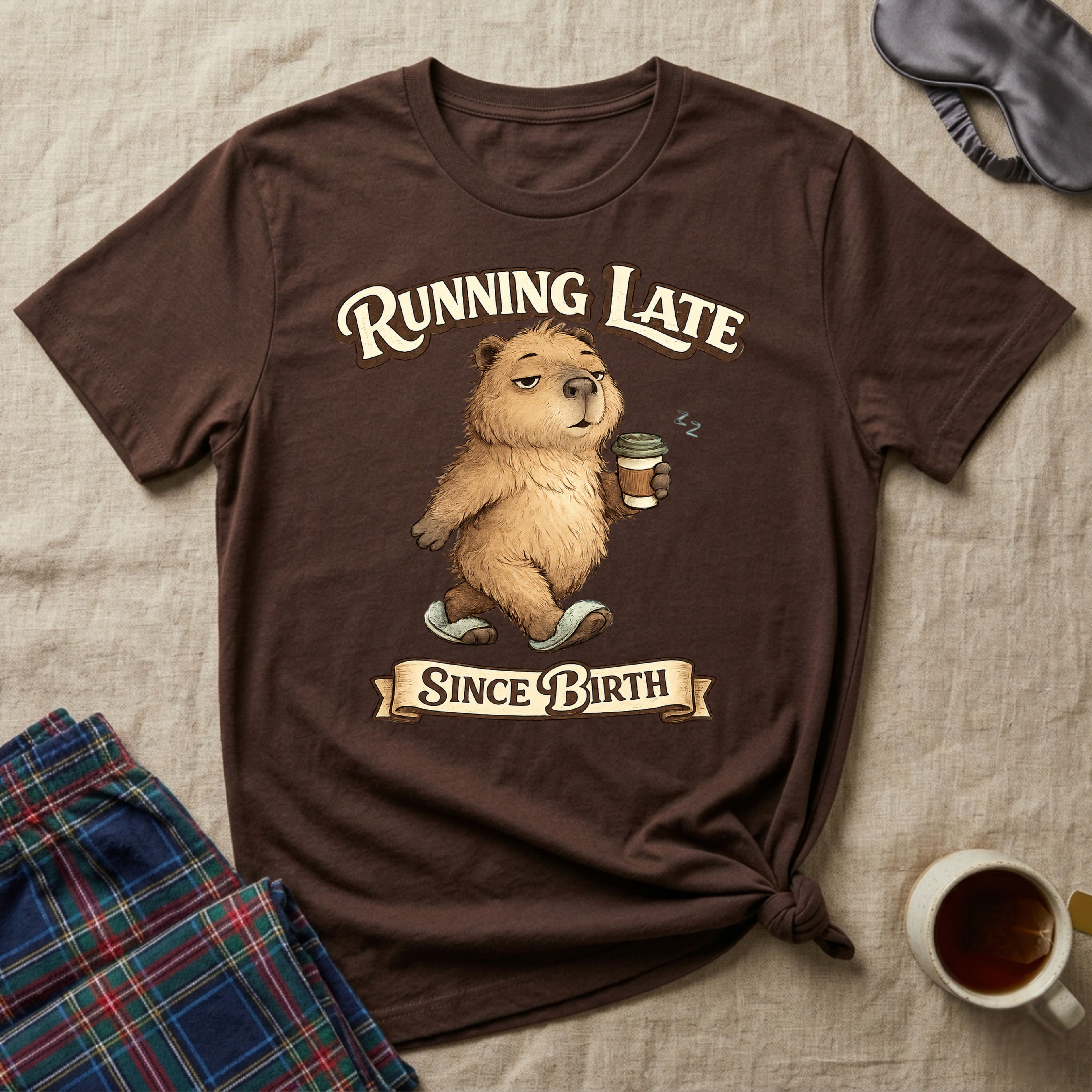 Running Late Since Birth Capybara T-Shirt