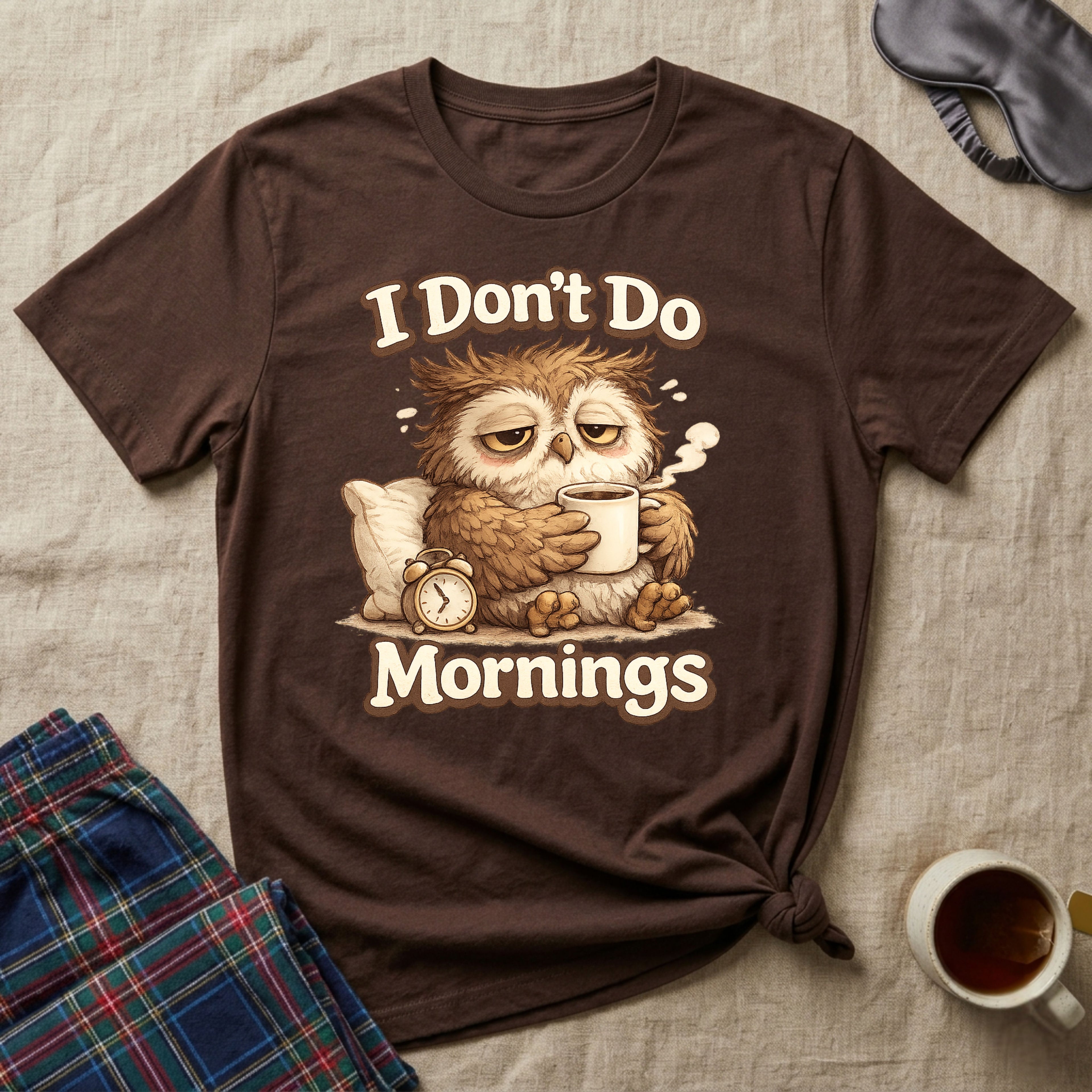 I Don't Do Mornings Owl T-Shirt