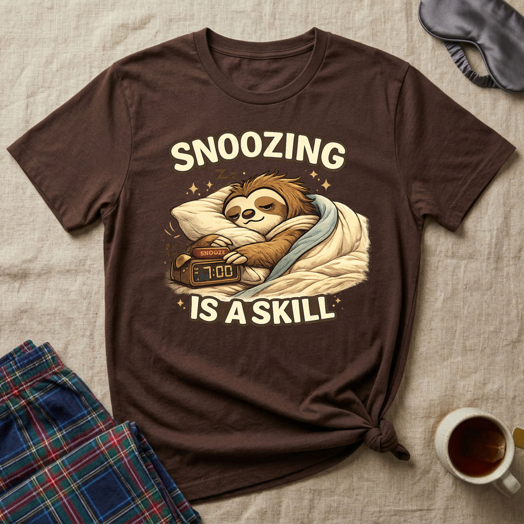 Snoozing Is A Skill Sloth T-Shirt