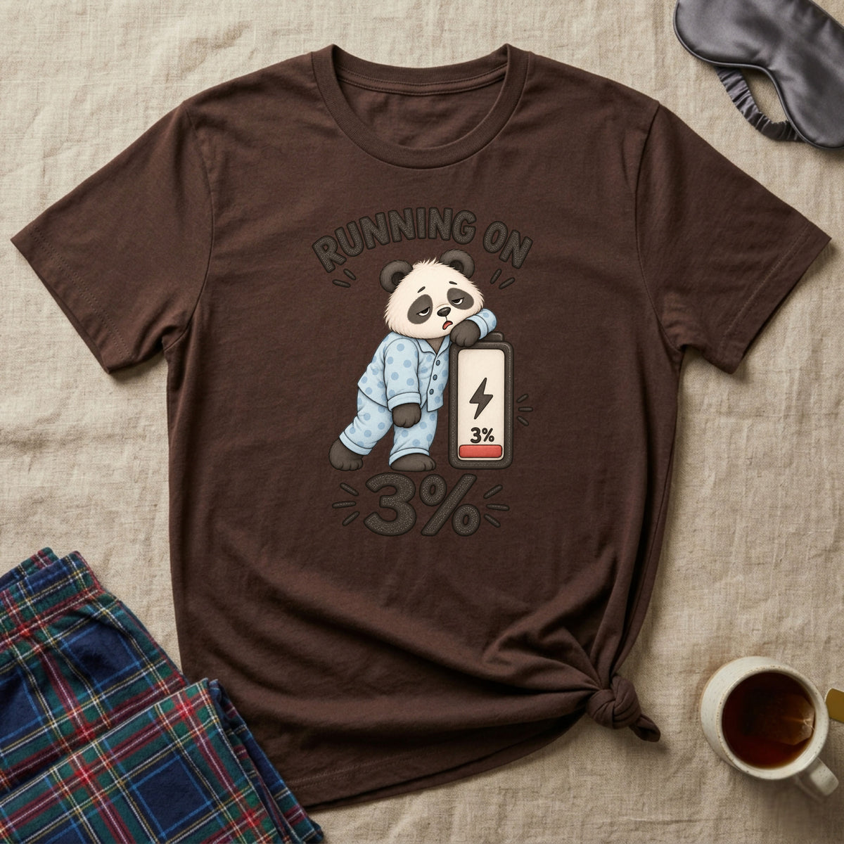 Running On 3% Sleepy Panda T-Shirt