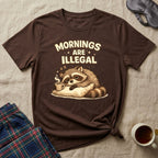 Mornings Are Illegal Raccoon T-Shirt