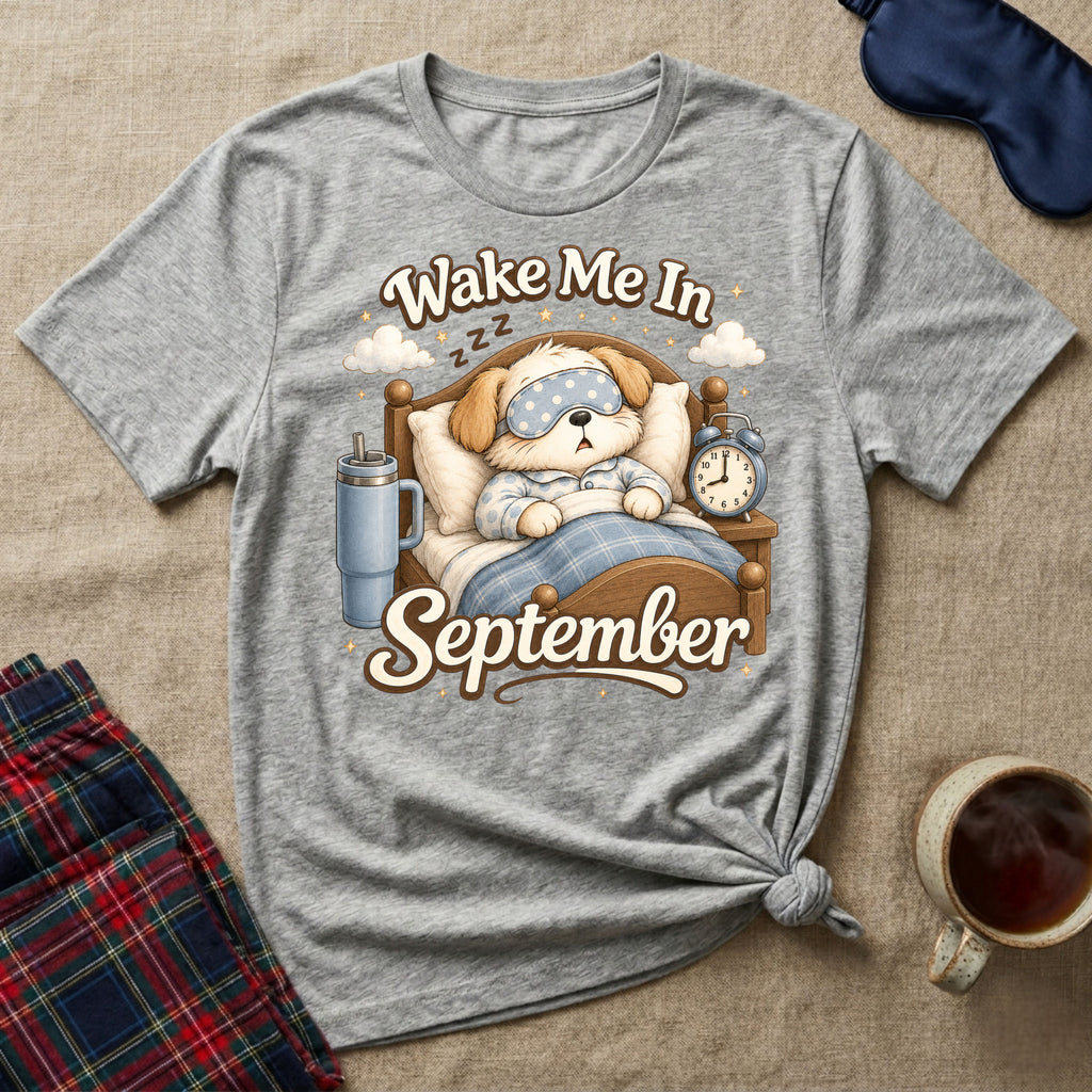 Wake Me In September Puppy T-Shirt