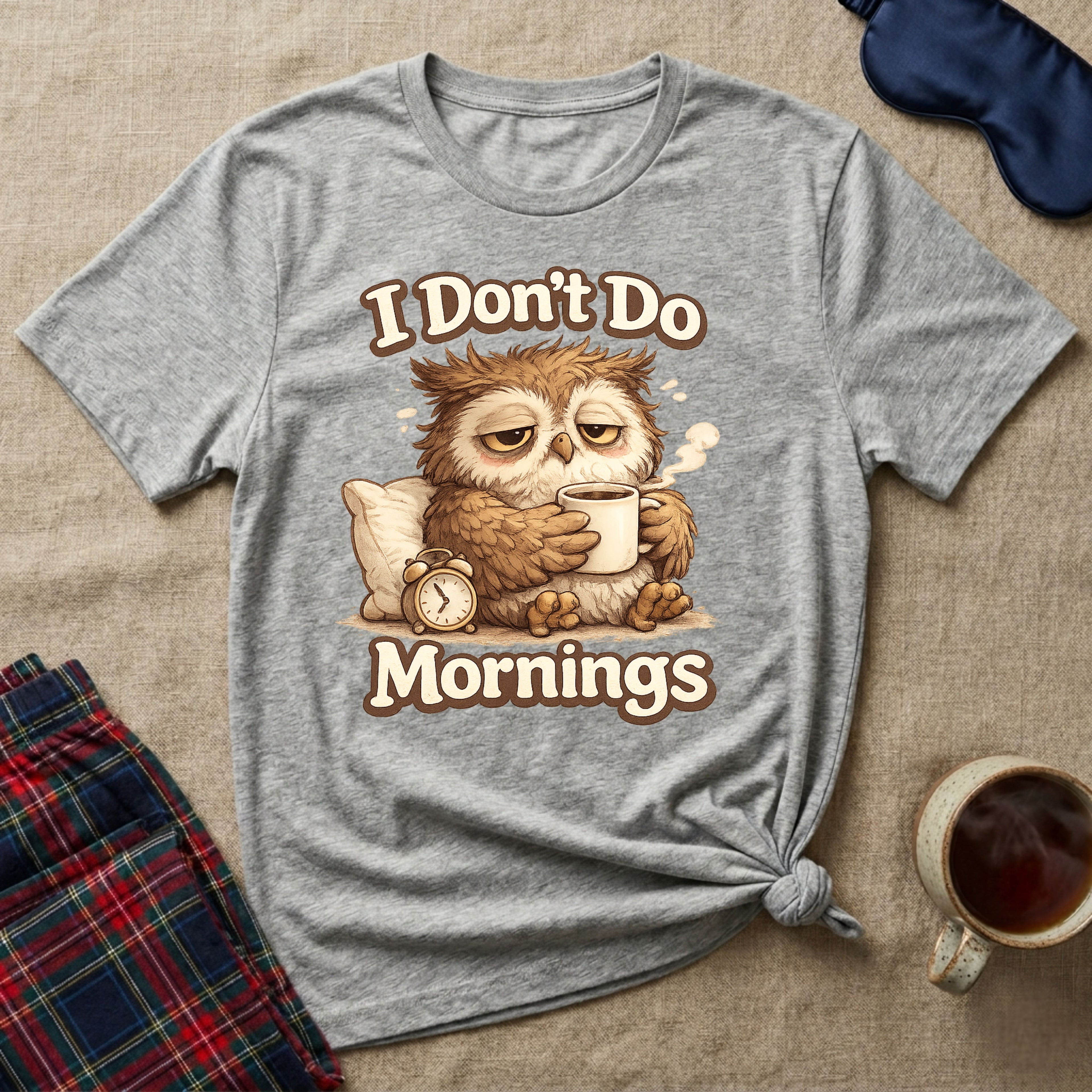 I Don't Do Mornings Owl T-Shirt