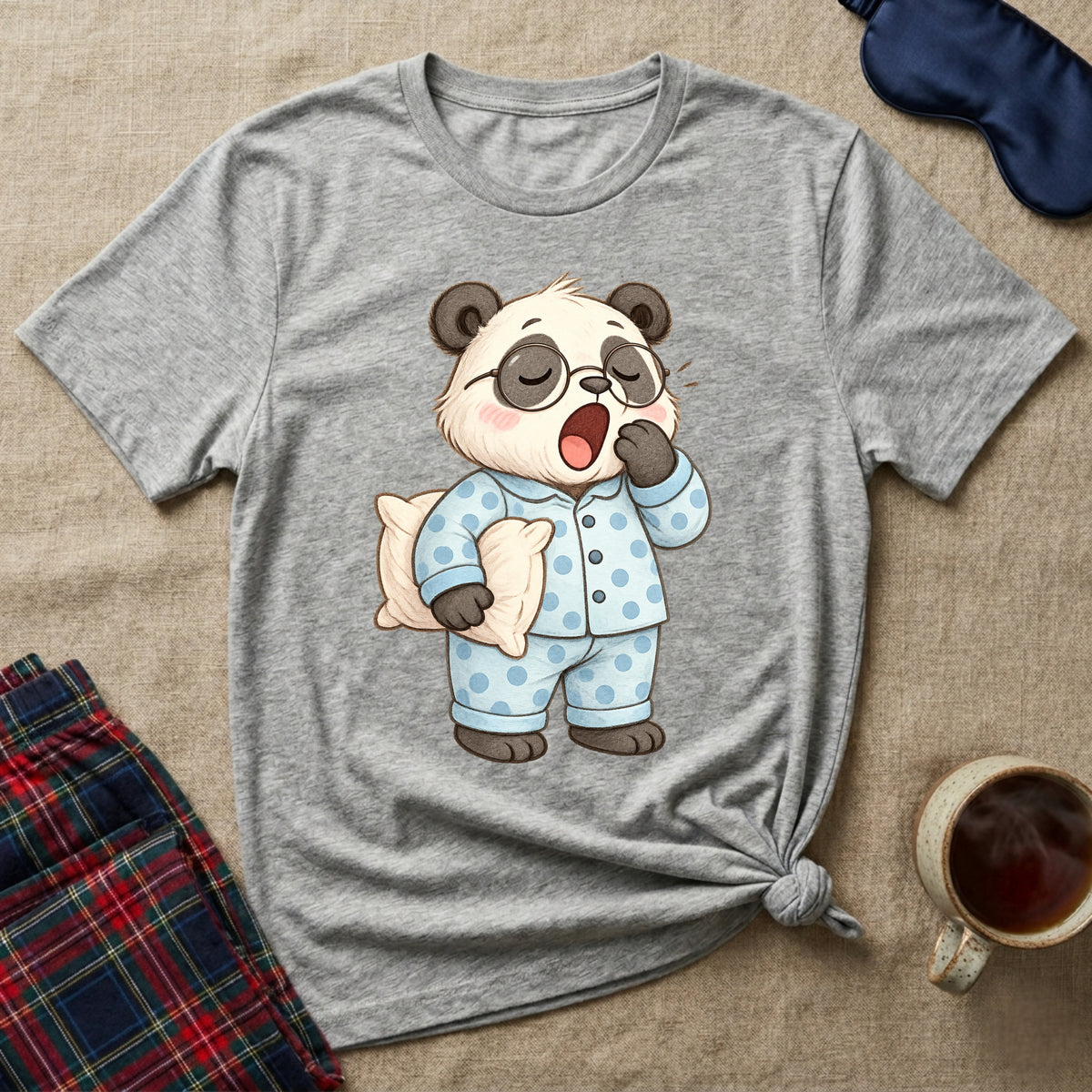 Sleepy Nerdy Panda T-Shirt