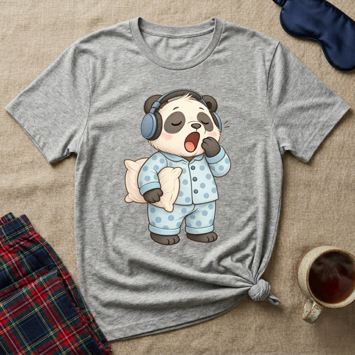 Sleepy Earphones Panda T-Shirt