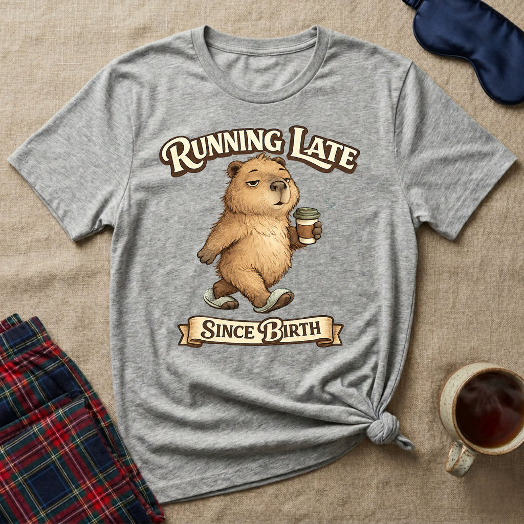 Running Late Since Birth Capybara T-Shirt