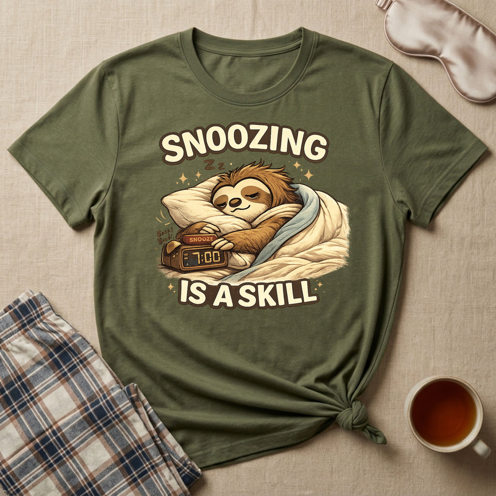 Snoozing Is A Skill Sloth T-Shirt