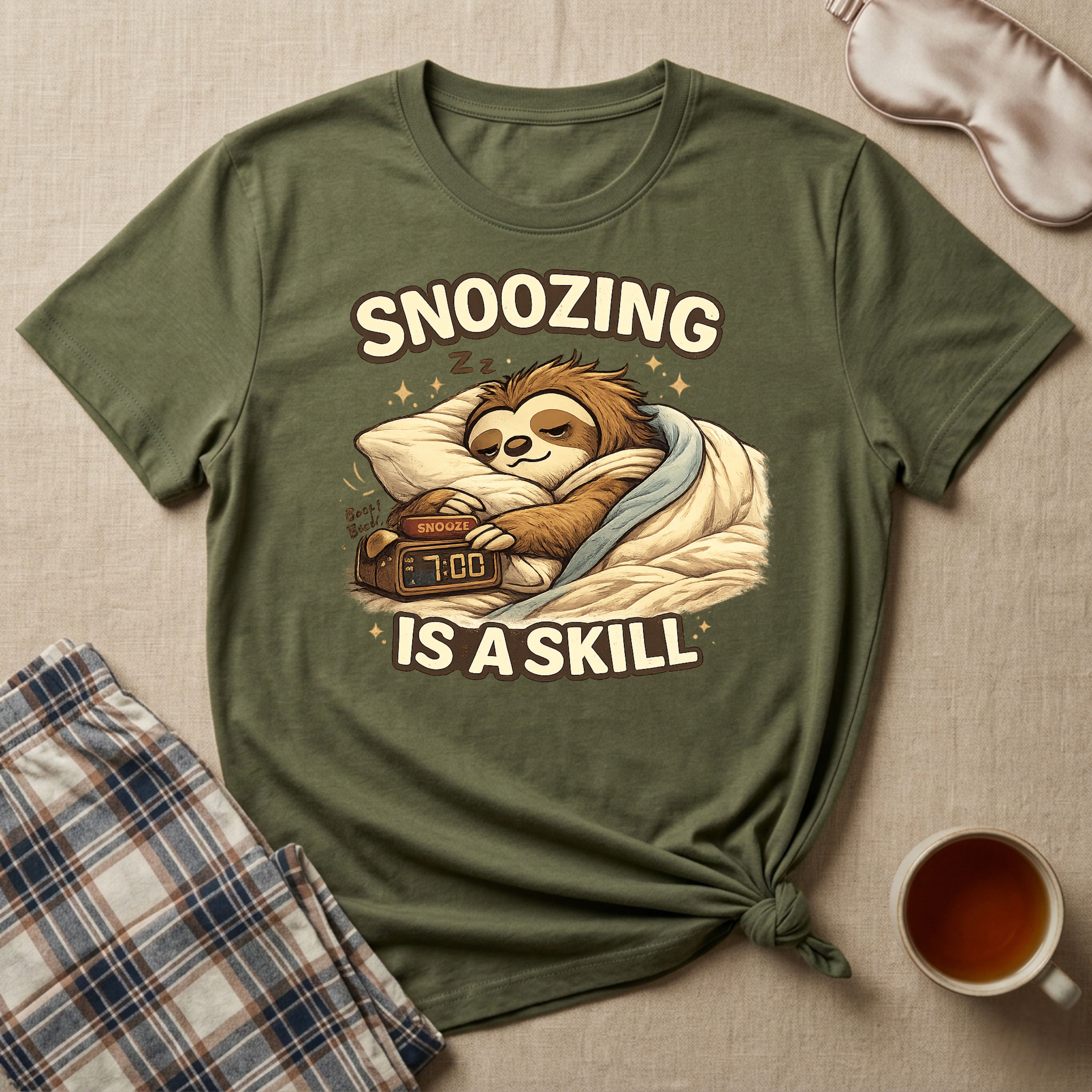 Snoozing Is A Skill Sloth T-Shirt