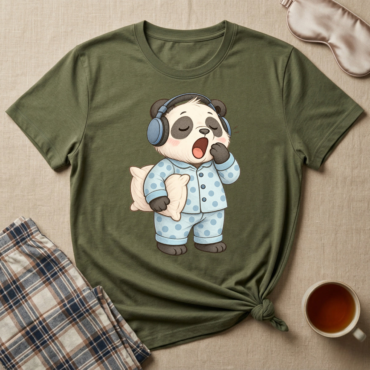 Sleepy Earphones Panda T-Shirt