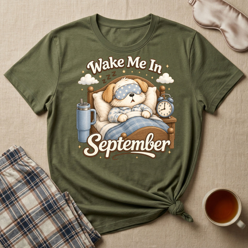 Wake Me In September Puppy T-Shirt