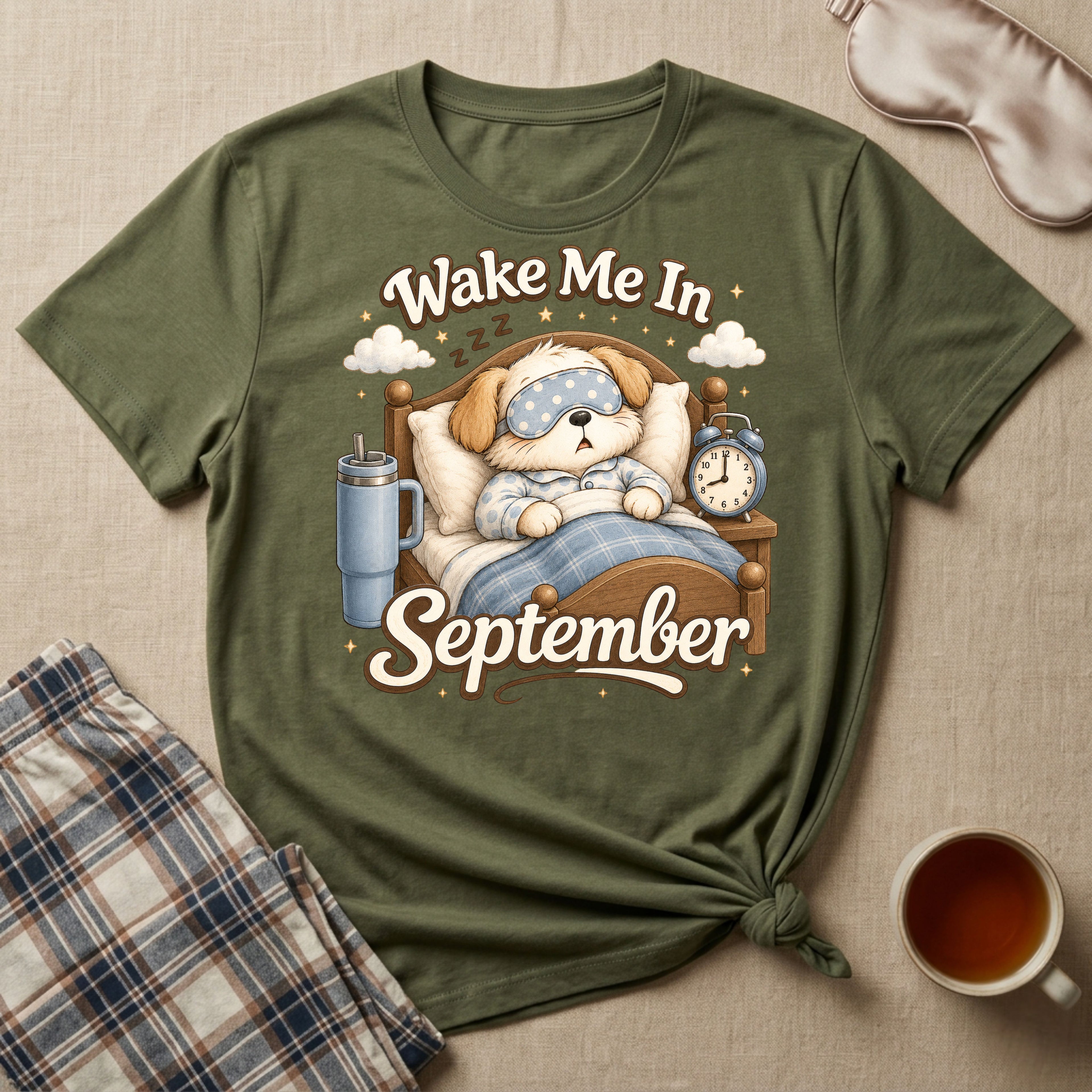 Wake Me In September Puppy T-Shirt