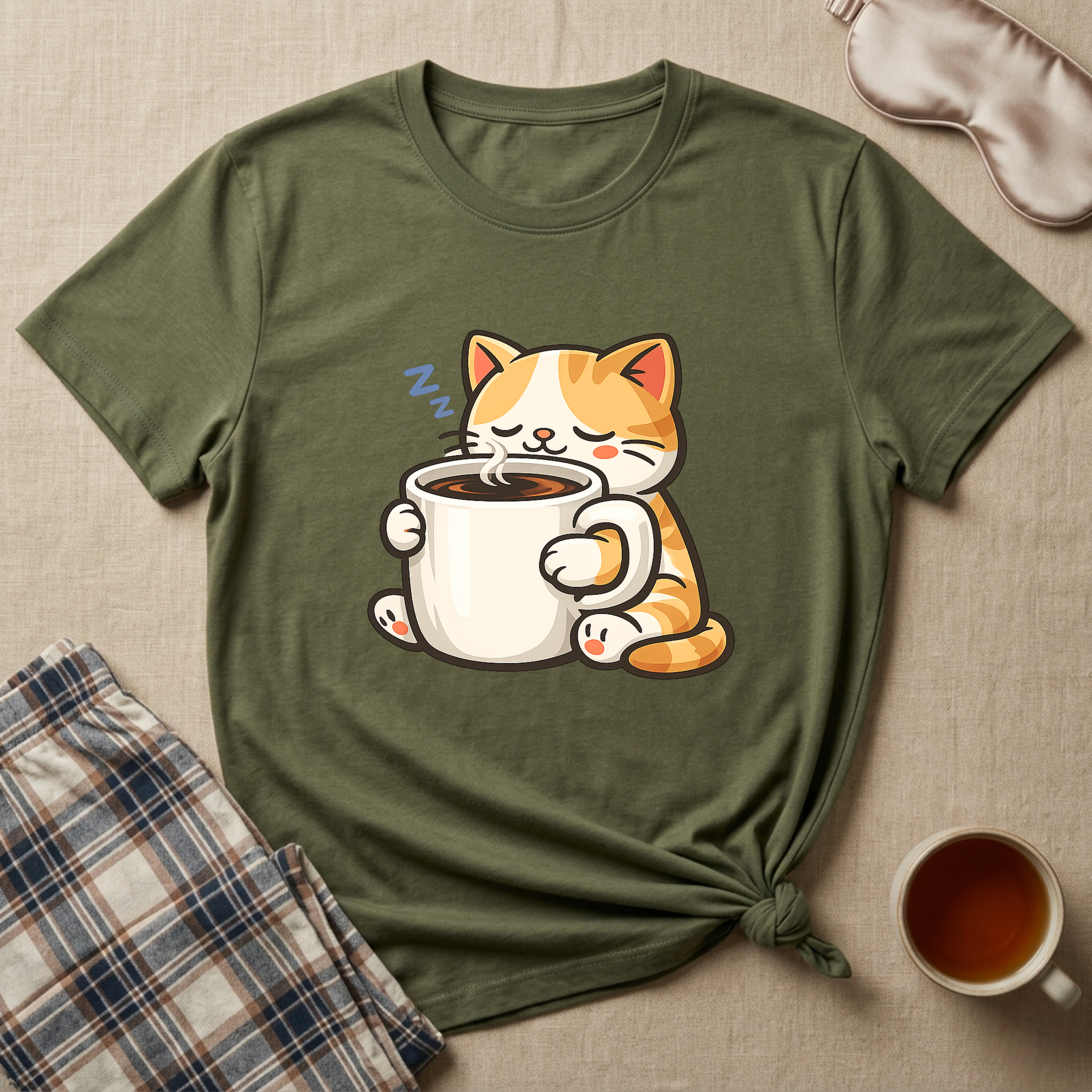 Coffee Mug Cat T-Shirt