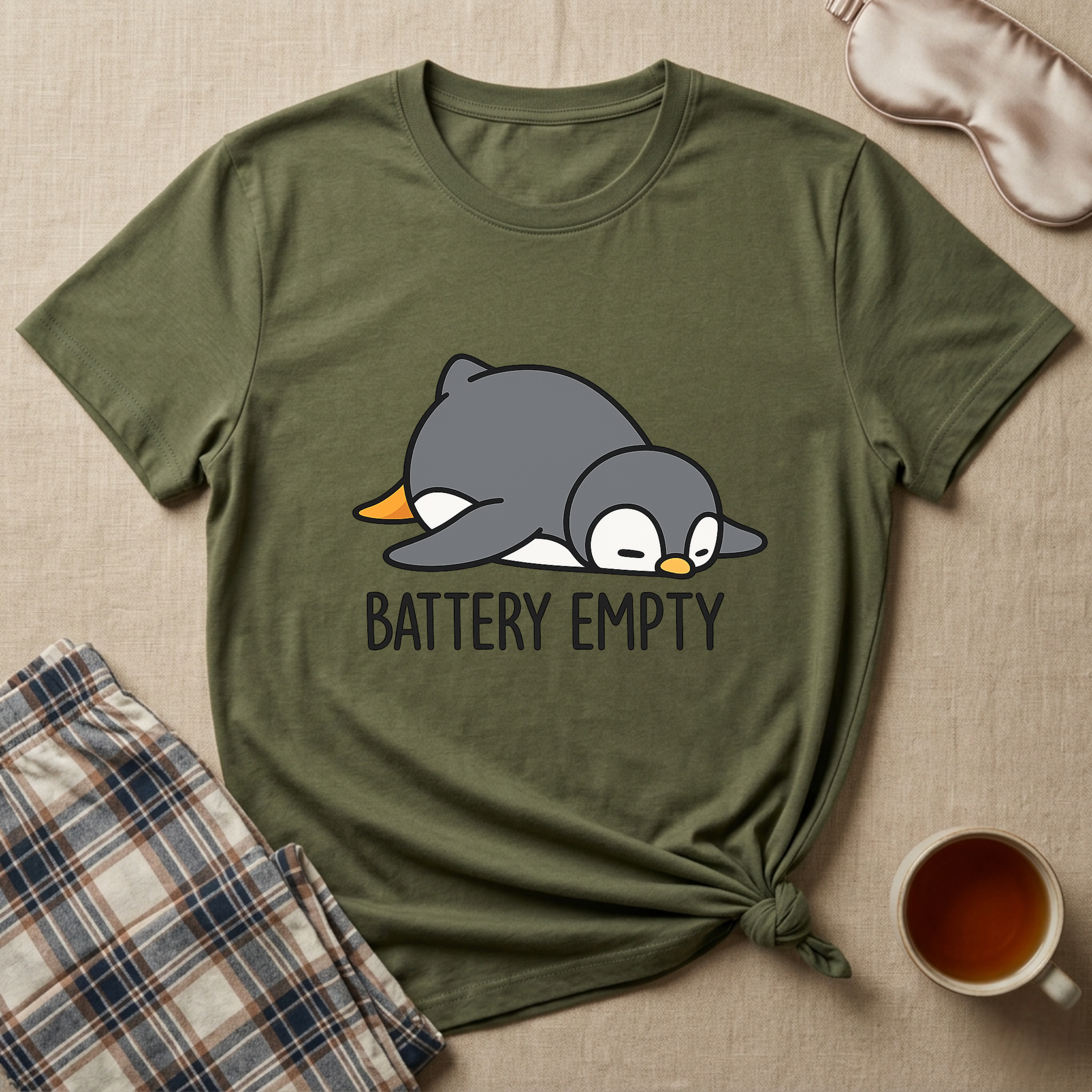 Empty Battery Penguin T-Shirt