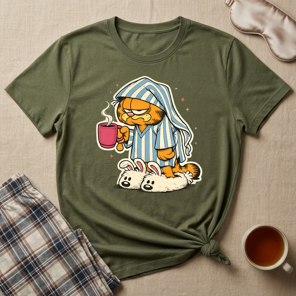 Lazy Coffee Cat T-Shirt