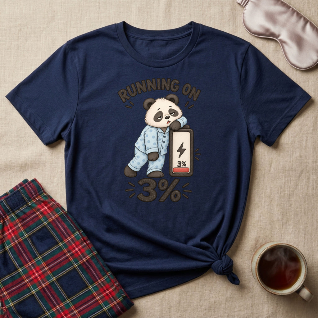 Running On 3% Sleepy Panda T-Shirt