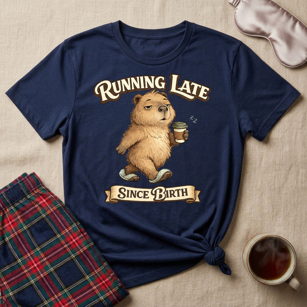 Running Late Since Birth Capybara T-Shirt