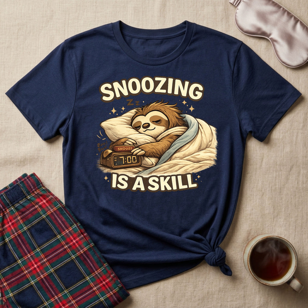 Snoozing Is A Skill Sloth T-Shirt