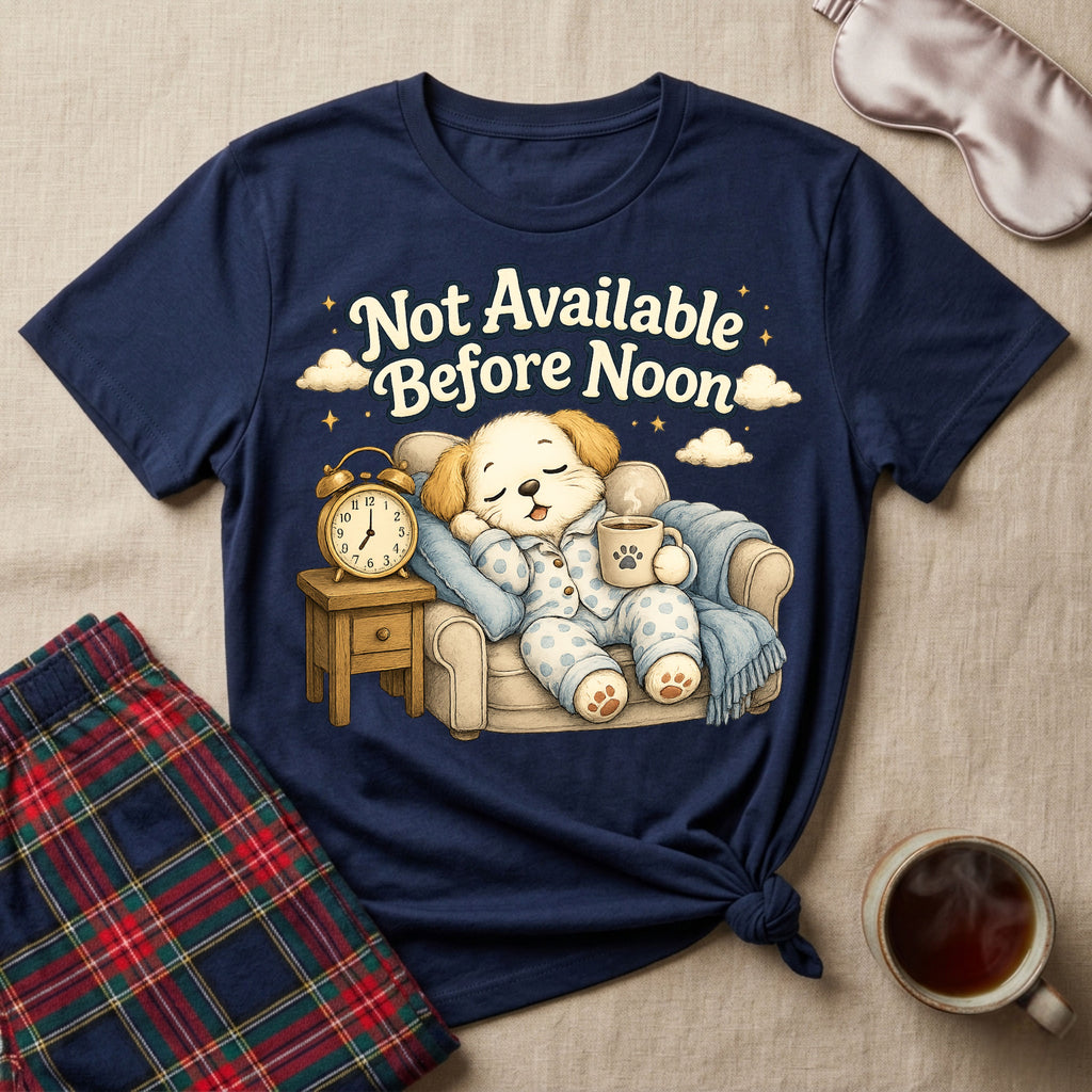 Not Available Before Noon Puppy T-Shirt