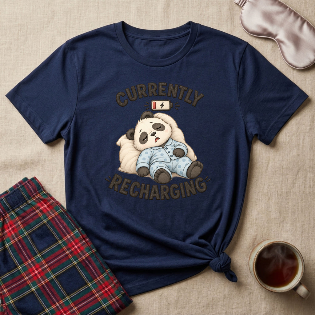 Currently Recharging Sleepy Panda T-Shirt