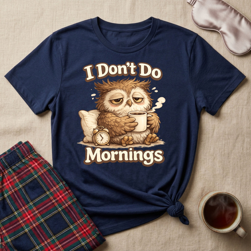 I Don't Do Mornings Owl T-Shirt