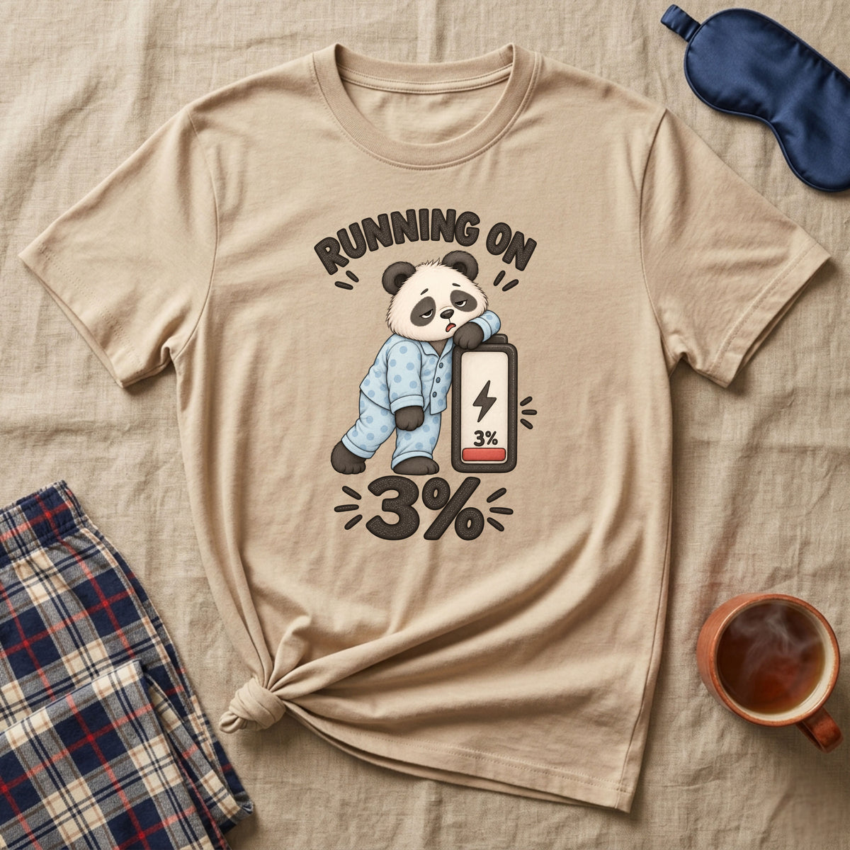 Running On 3% Sleepy Panda T-Shirt