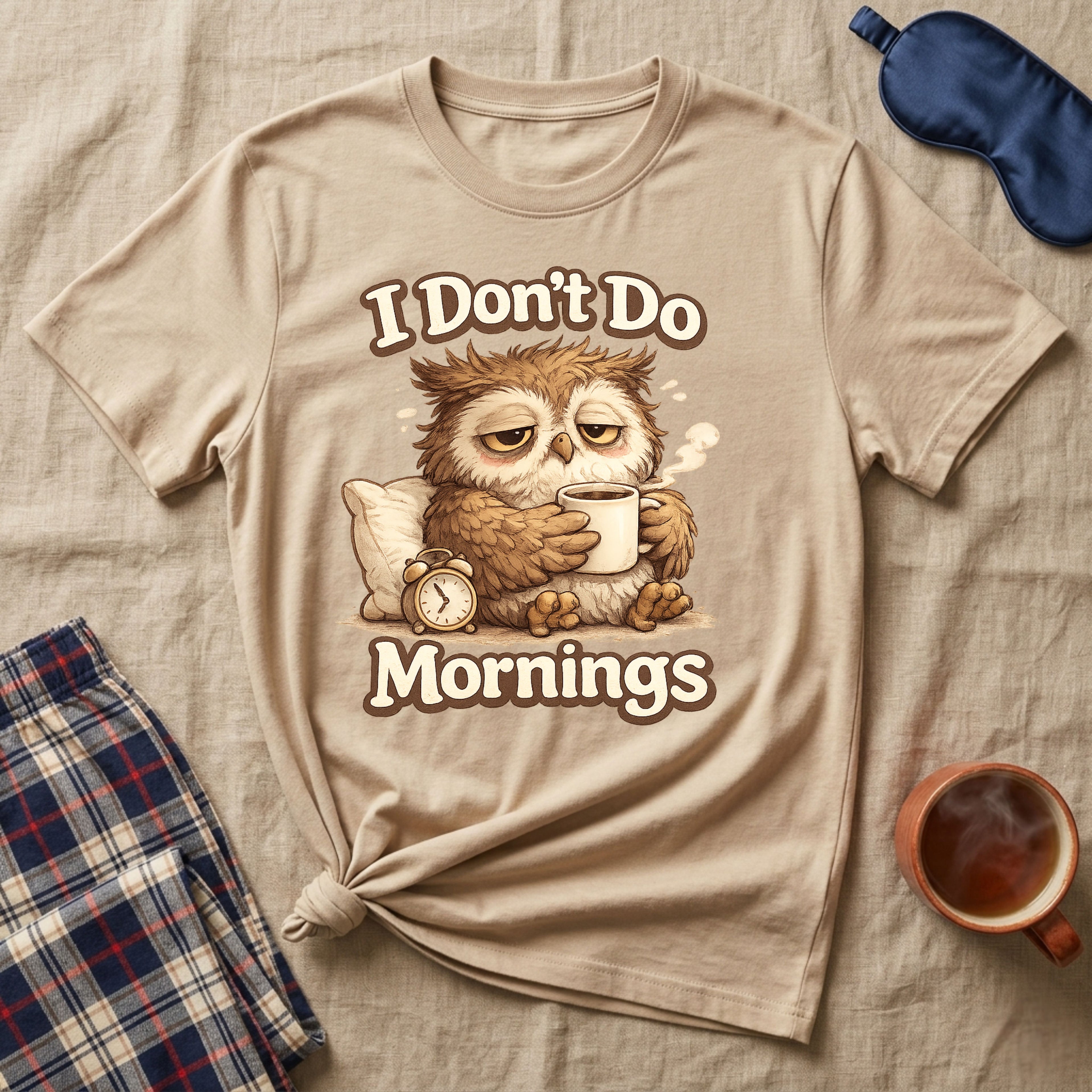 I Don't Do Mornings Owl T-Shirt
