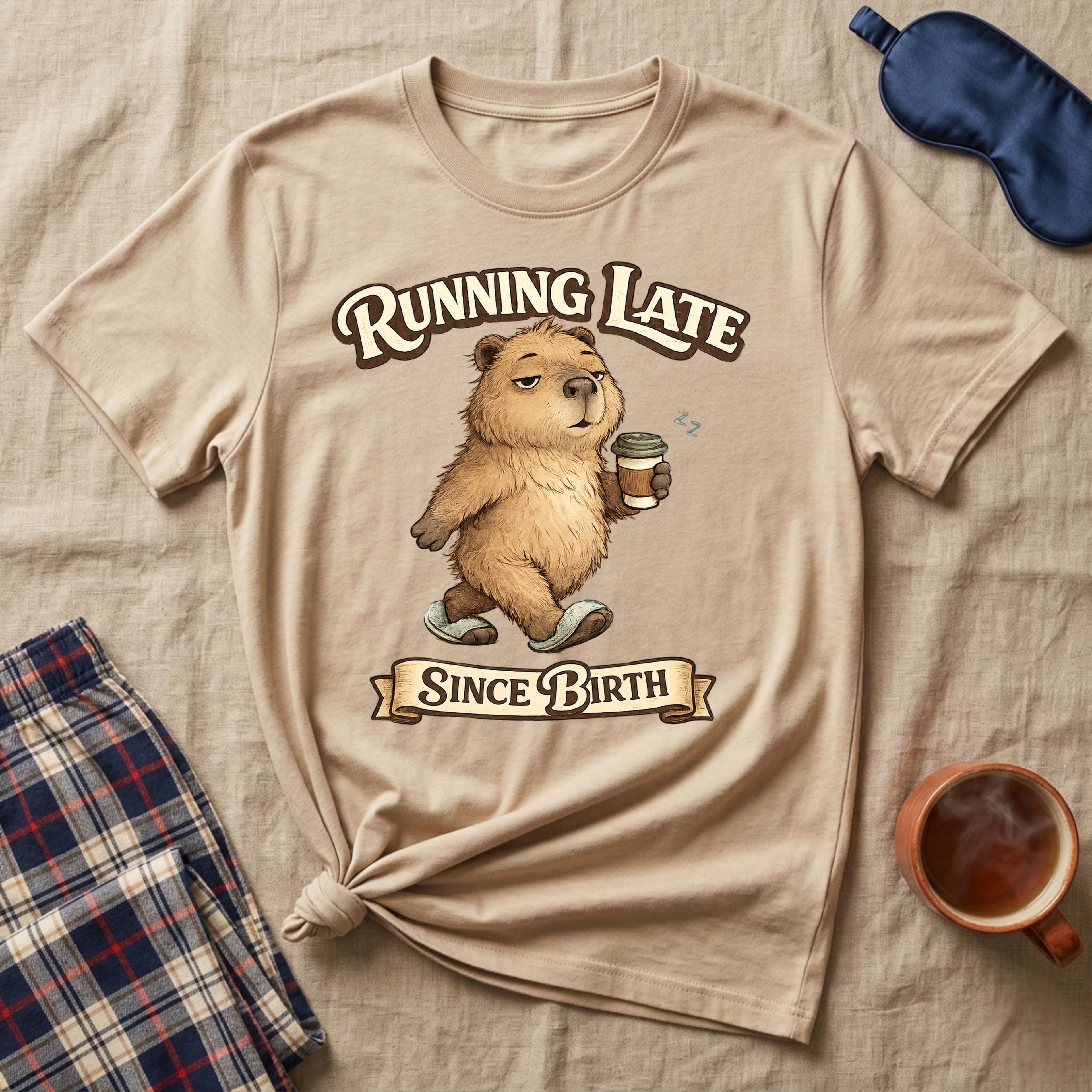 Running Late Since Birth Capybara T-Shirt