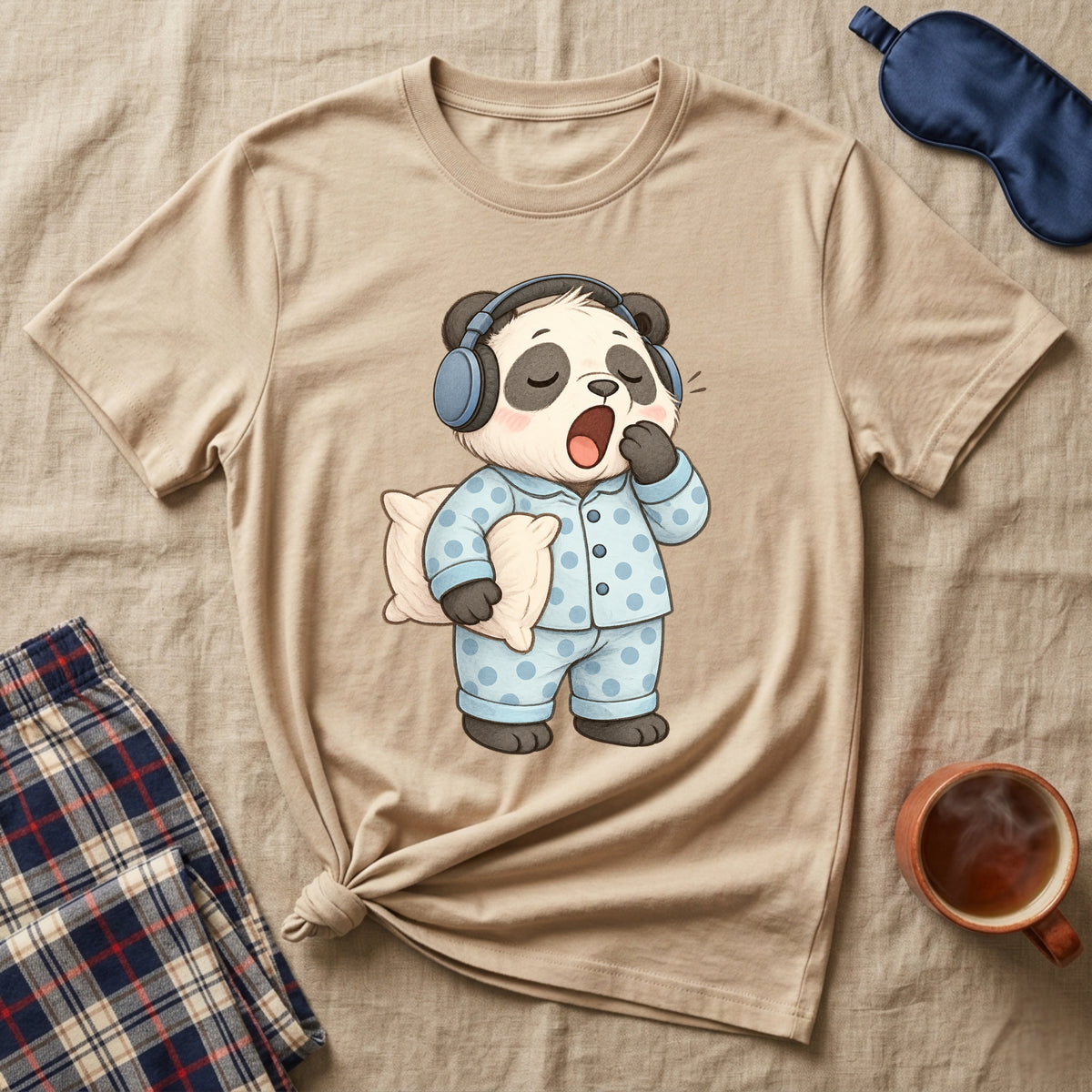 Sleepy Earphones Panda T-Shirt