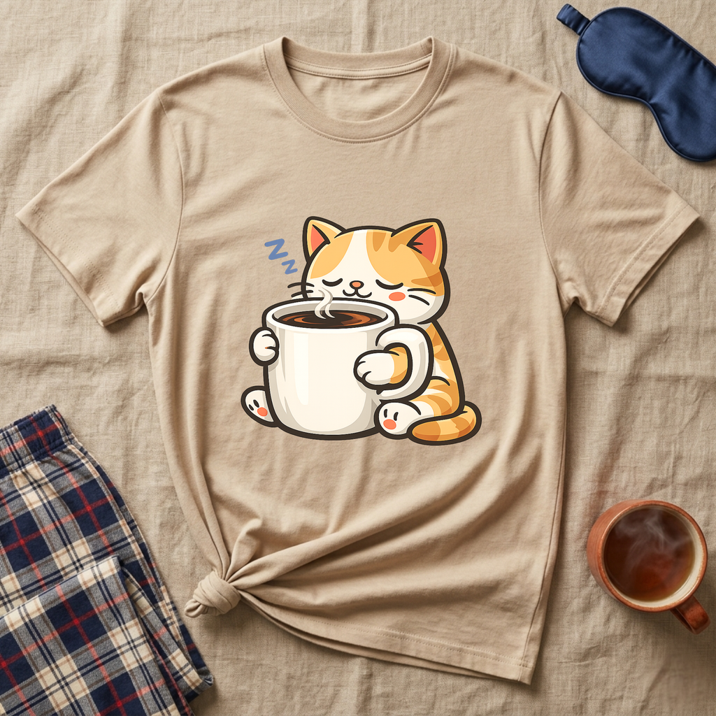 Coffee Mug Cat T-Shirt