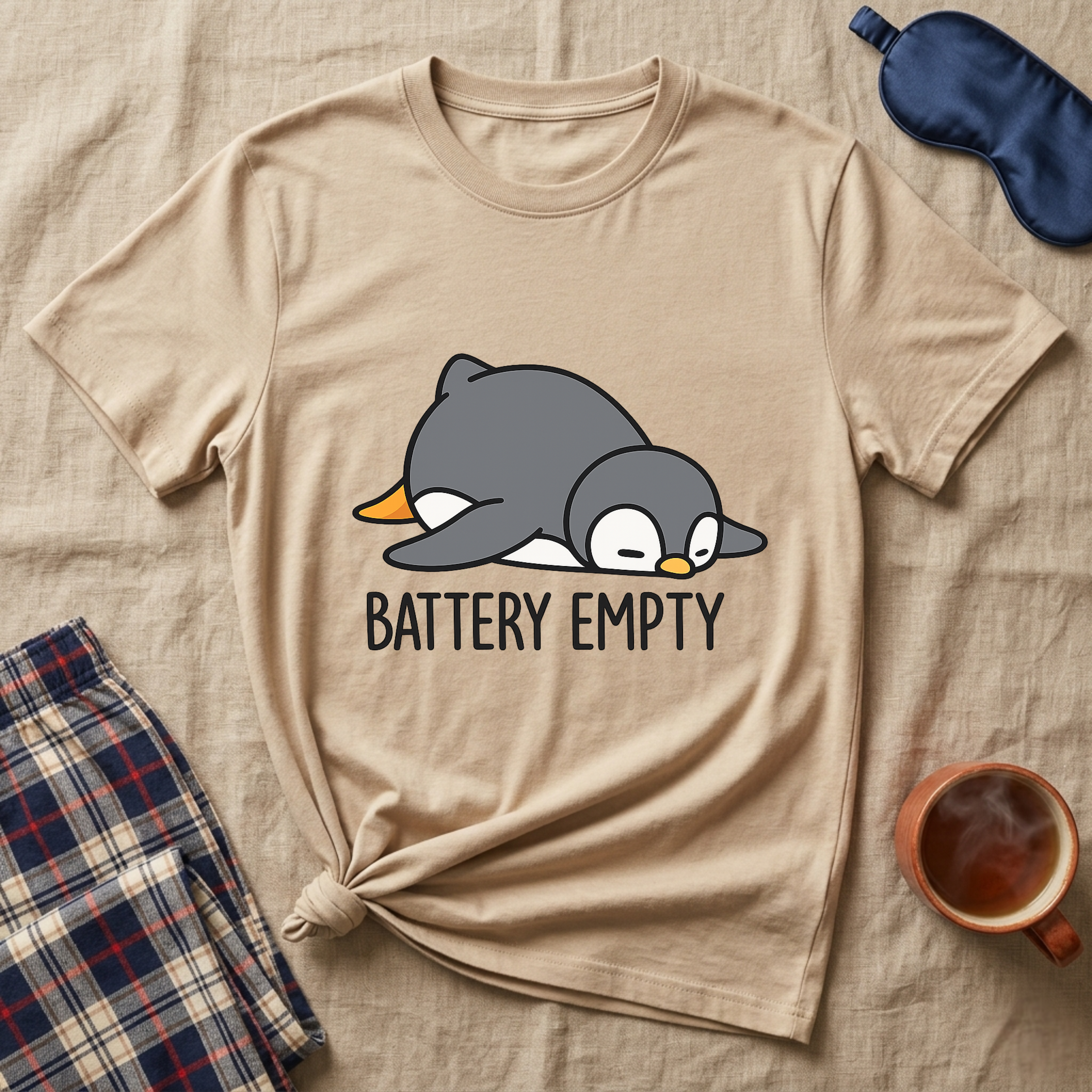 Empty Battery Penguin T-Shirt