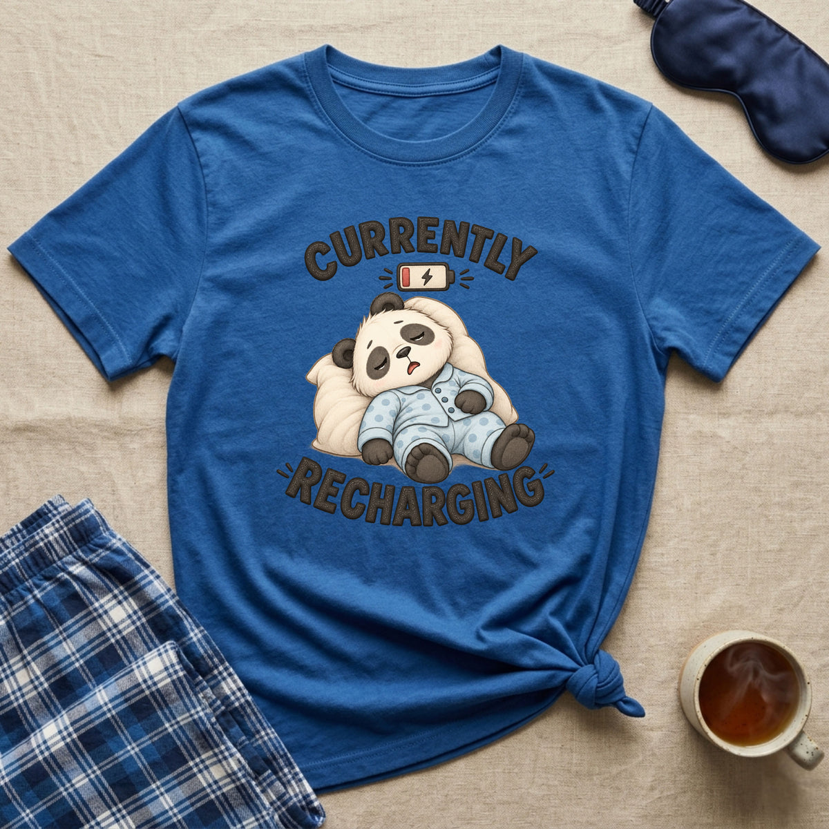 Currently Recharging Sleepy Panda T-Shirt