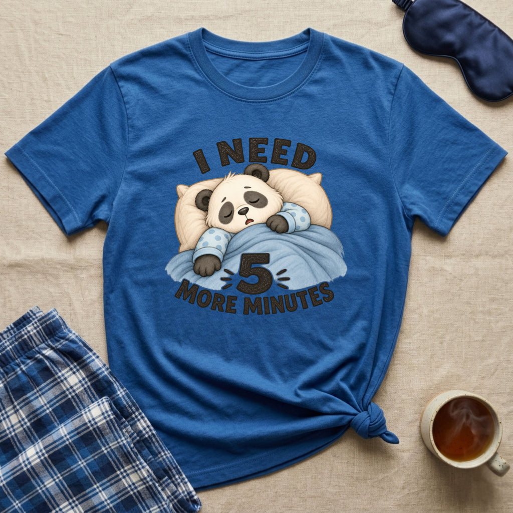 I Need 5 More Minutes Sleepy Panda T-Shirt