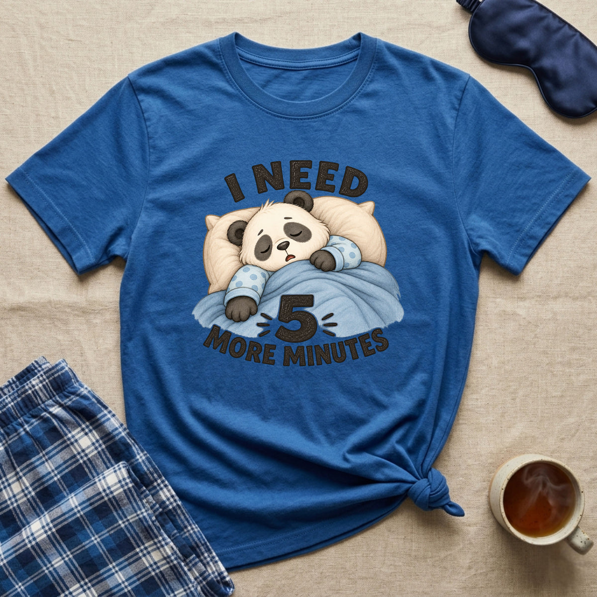 I Need 5 More Minutes Sleepy Panda T-Shirt
