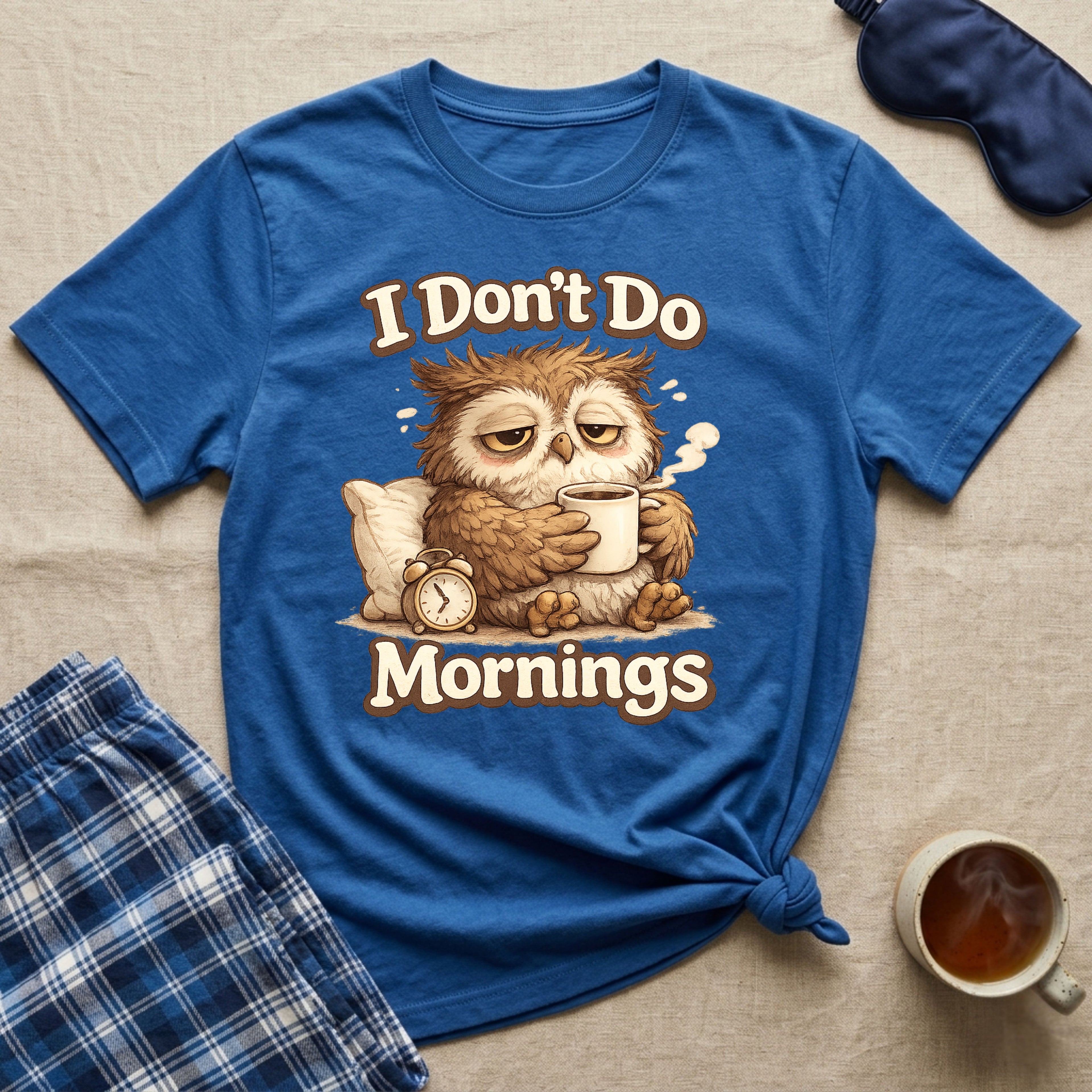I Don't Do Mornings Owl T-Shirt