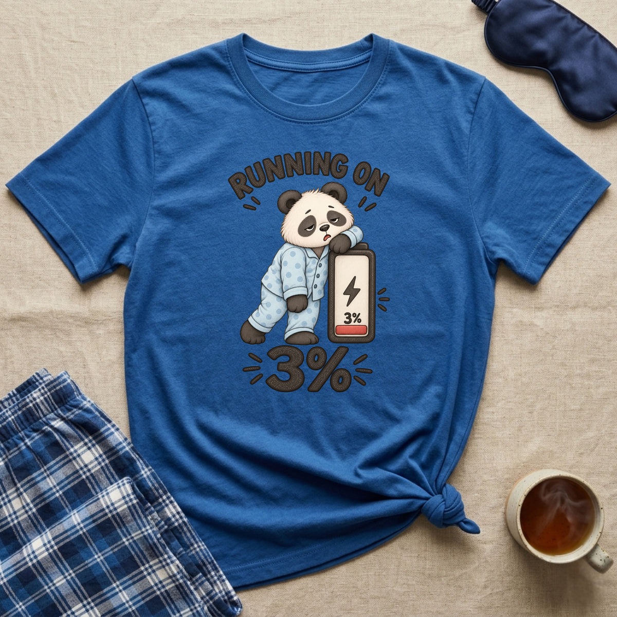 Running On 3% Sleepy Panda T-Shirt