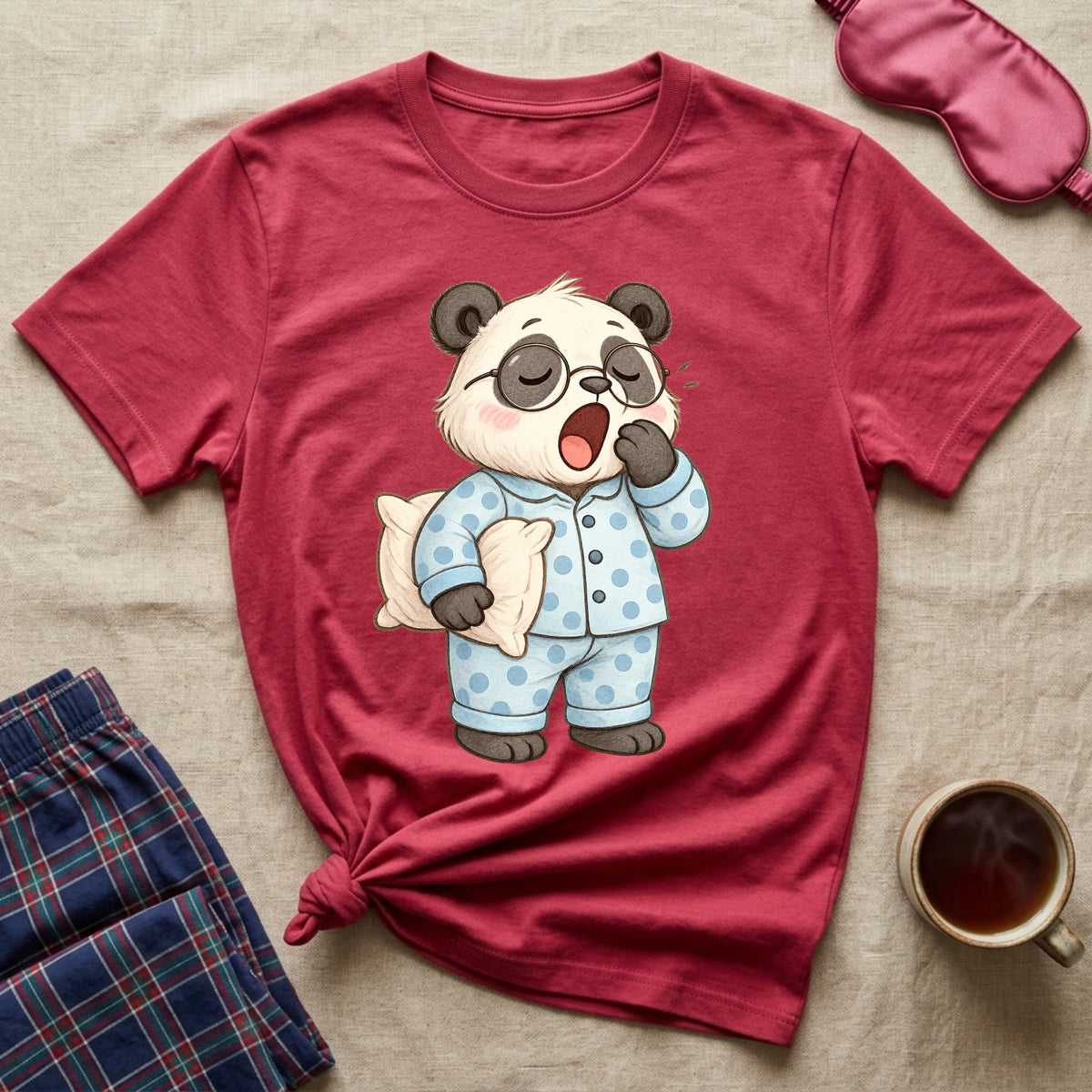 Sleepy Nerdy Panda T-Shirt
