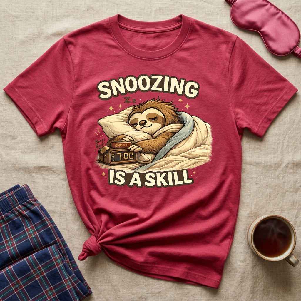 Snoozing Is A Skill Sloth T-Shirt